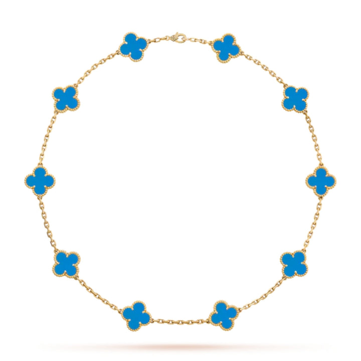 CLOVER | Halskette 10-Motiv Blau