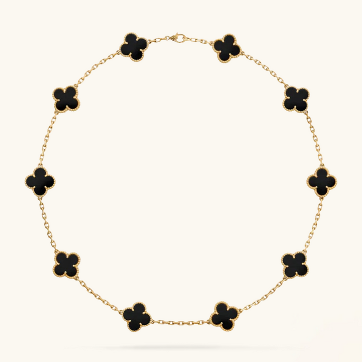 CLOVER | Halskette 10-Motiv Schwarz