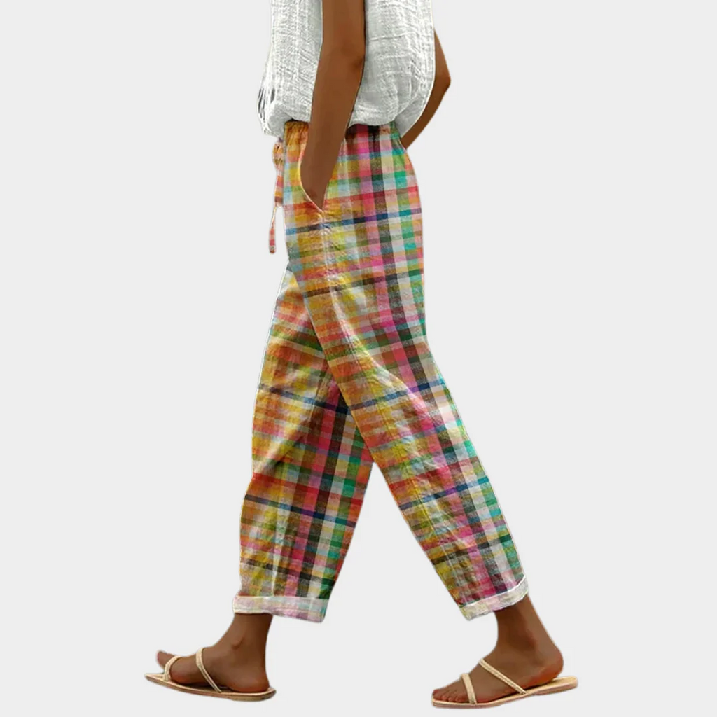 Pantaloni con motivo a quadri