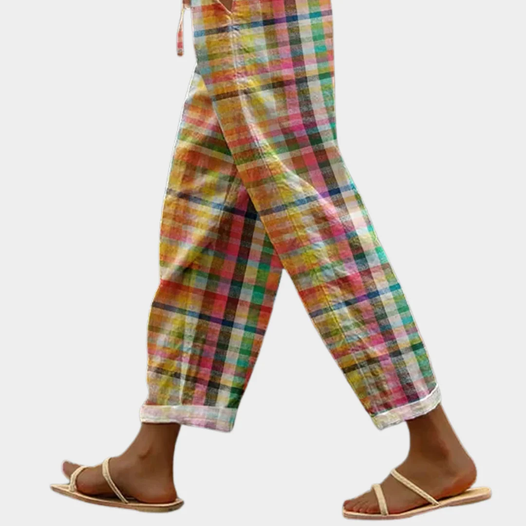 Pantaloni con motivo a quadri