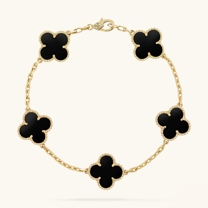 CLOVER | Armband Schwarz/Gold