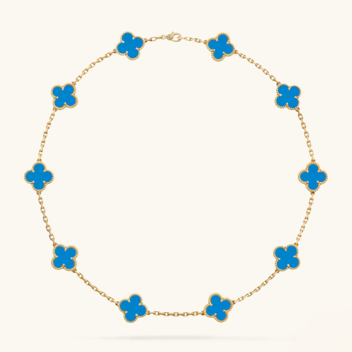 CLOVER | Halskette 10-Motiv Blau