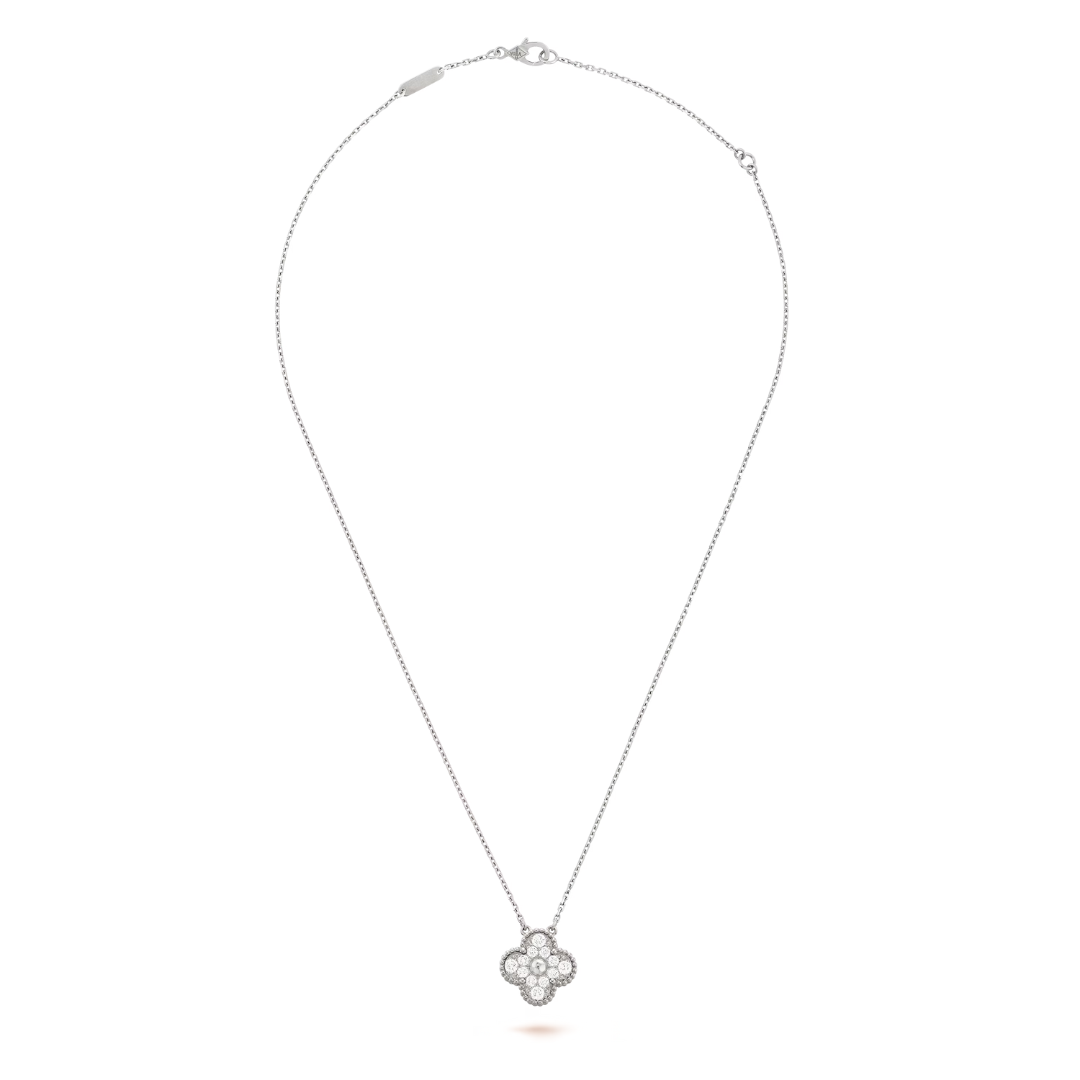 CLOVER | Halskette Weiß/Silber