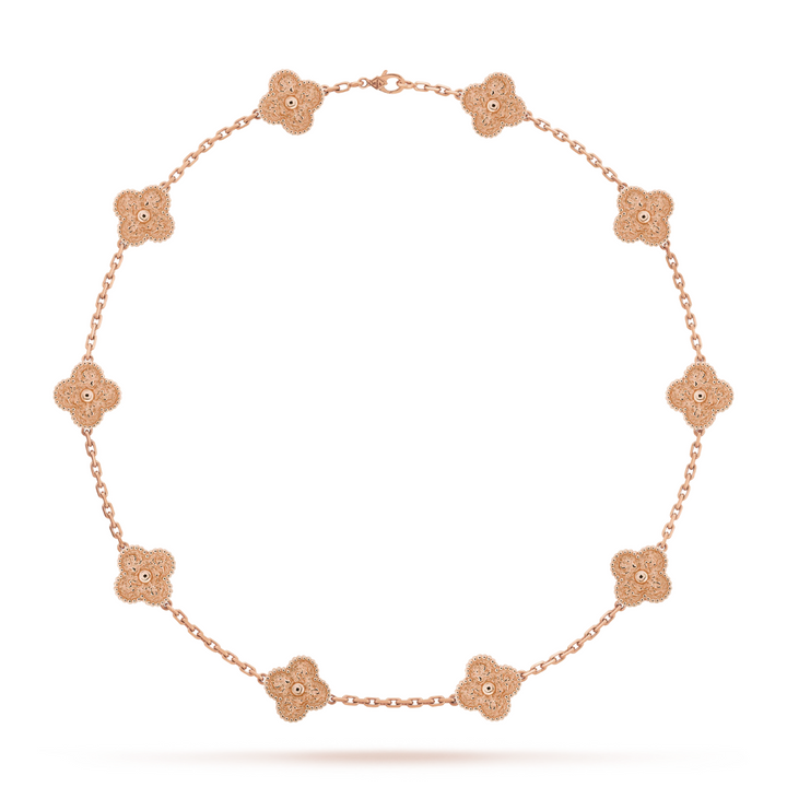 CLOVER | Halskette 10-Motiv Pink