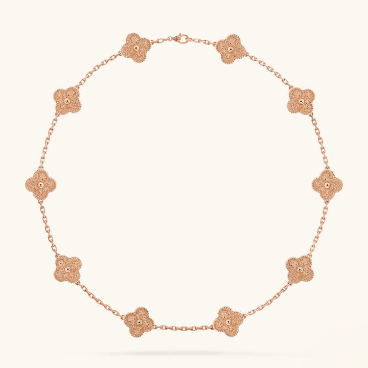 CLOVER | Halskette 10-Motiv Pink