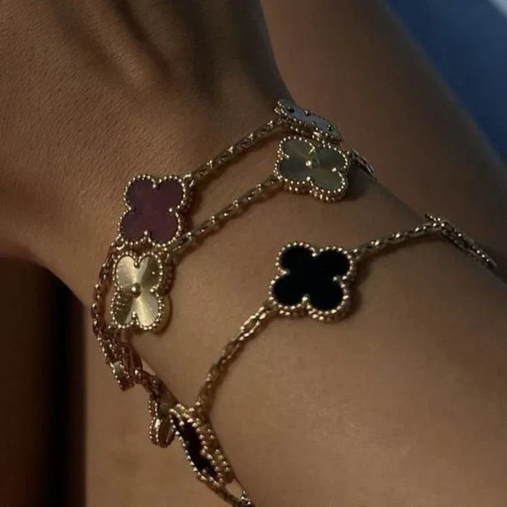 CLOVER | Armband Schwarz/Silber