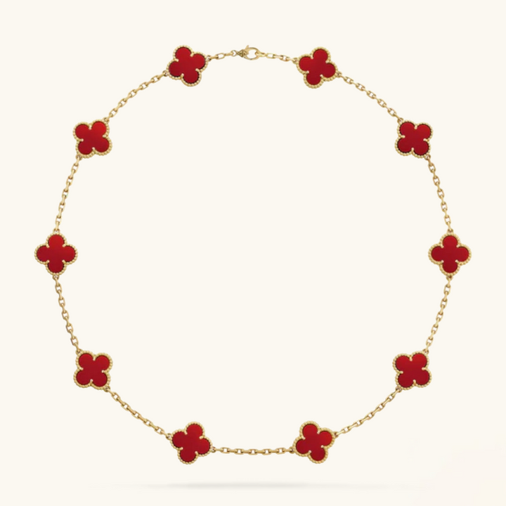 CLOVER | Halskette 10-Motiv Rot