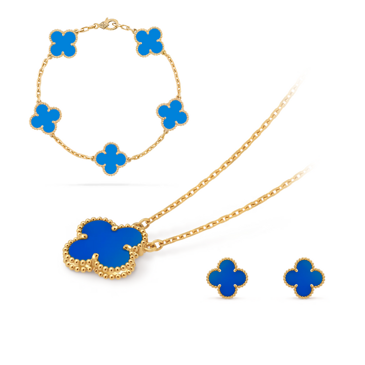 CLOVER | Schmuckset Premium Blau Bundle