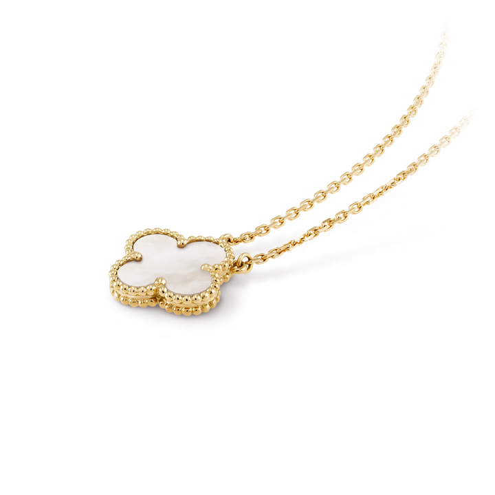 CLOVER | Halskette Weiß/Gold