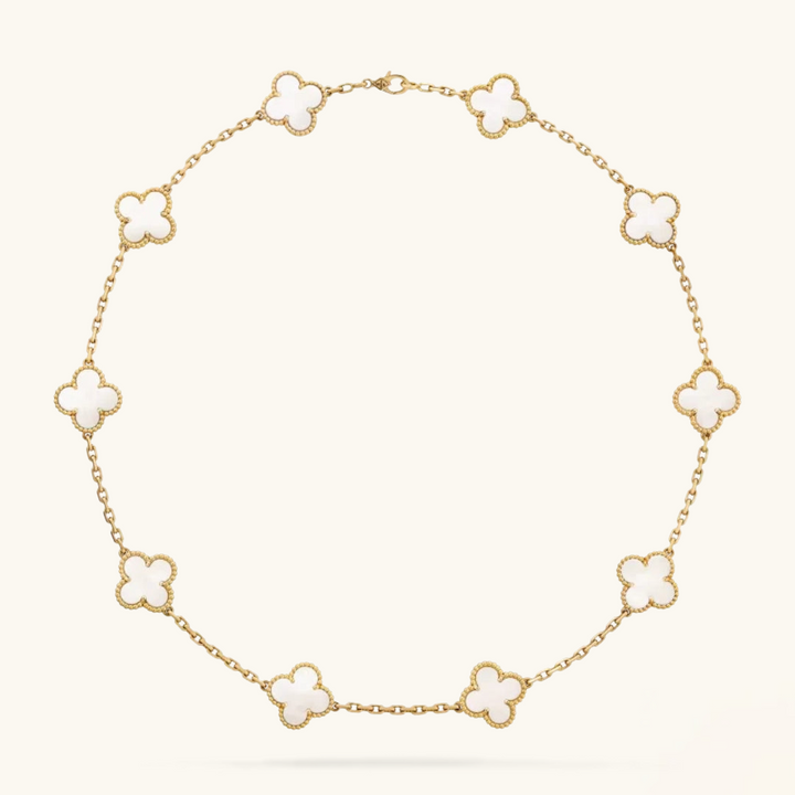 CLOVER | Halskette 10-Motiv Weiß