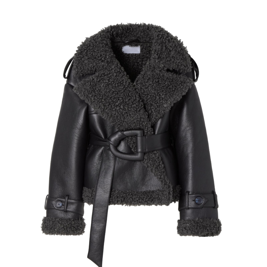Giacca teddy con cintura