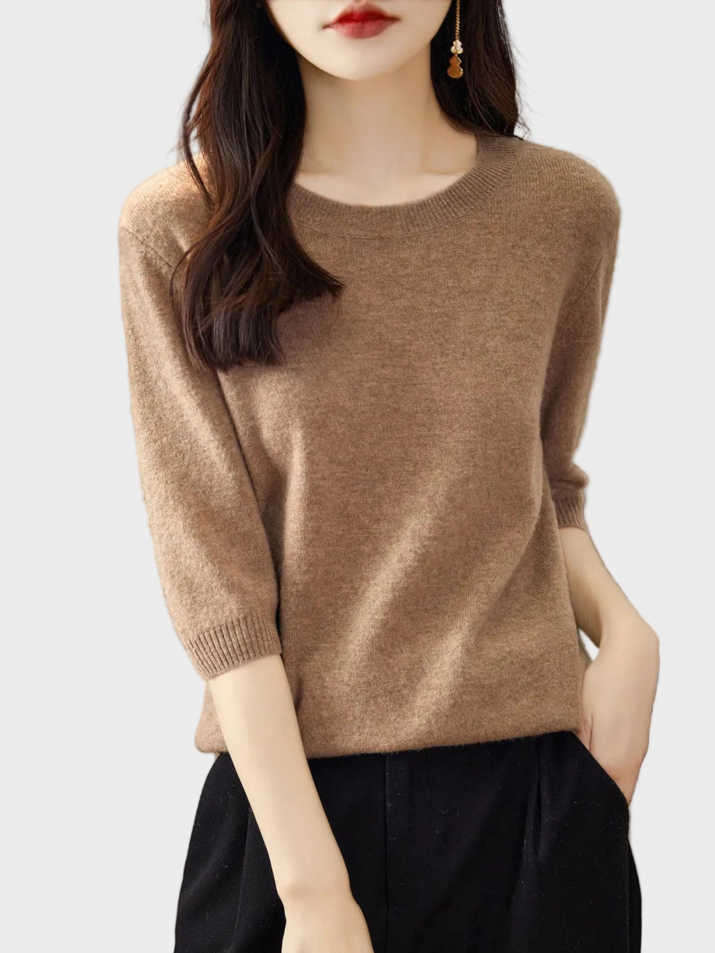 Maglione in misto lana a girocollo