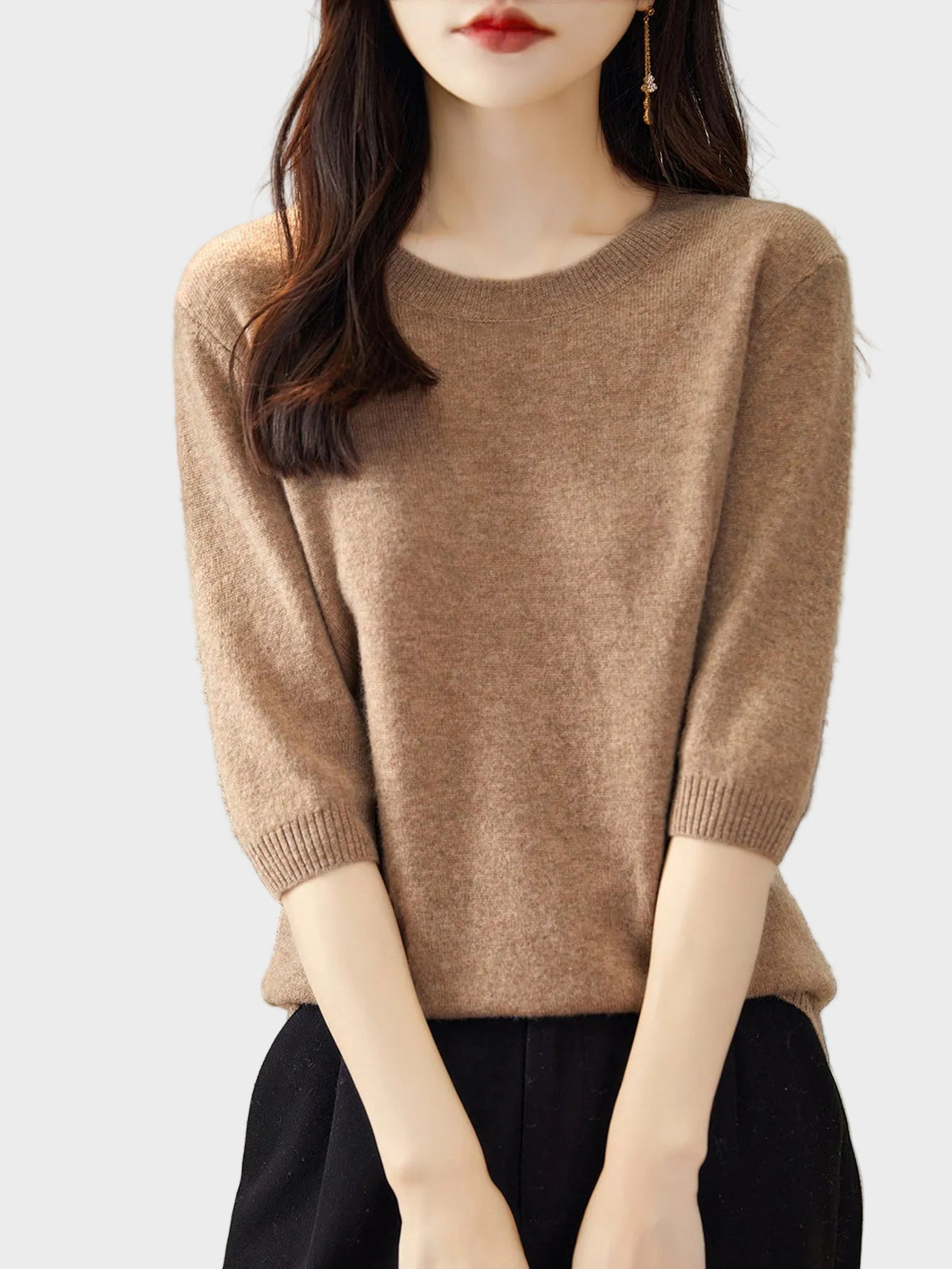 Maglione in misto lana a girocollo