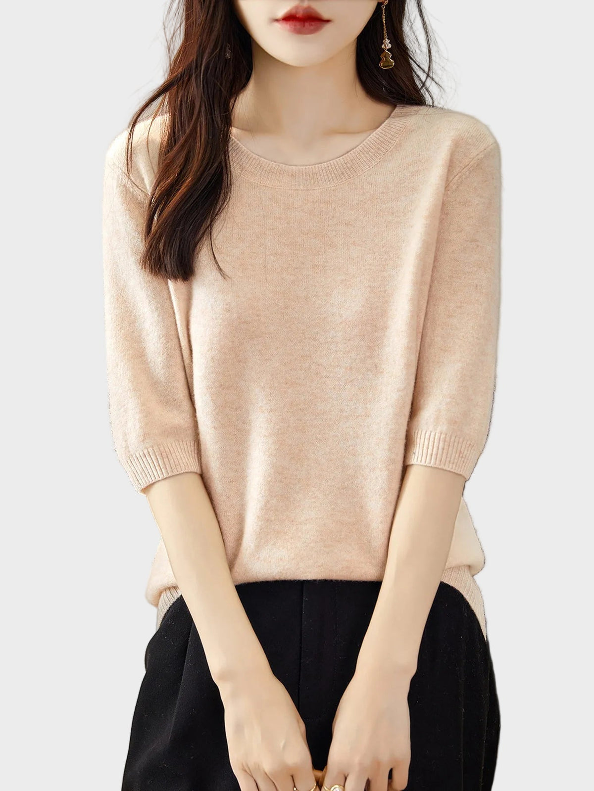 Maglione in misto lana a girocollo