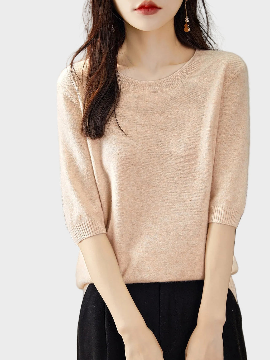 Maglione in misto lana a girocollo