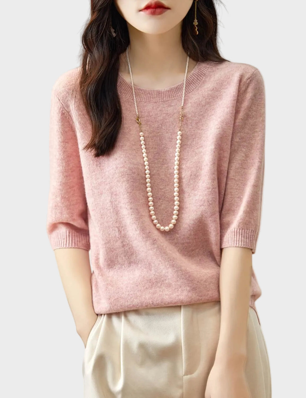 Maglione in misto lana a girocollo