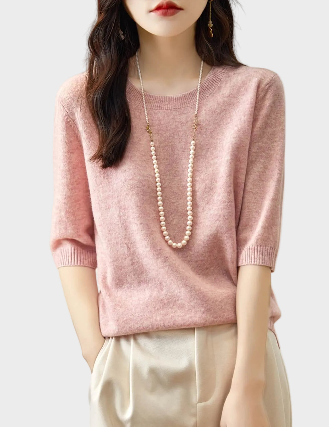 Maglione in misto lana a girocollo