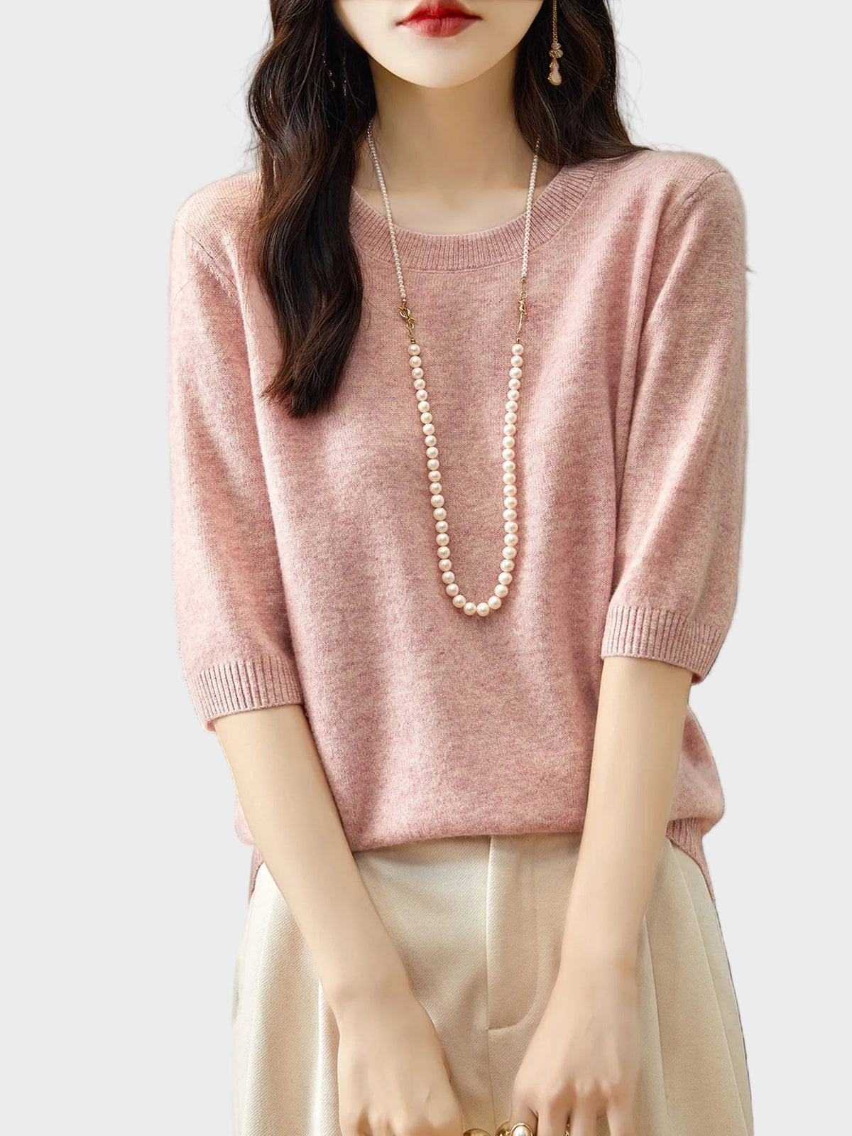 Maglione in misto lana a girocollo