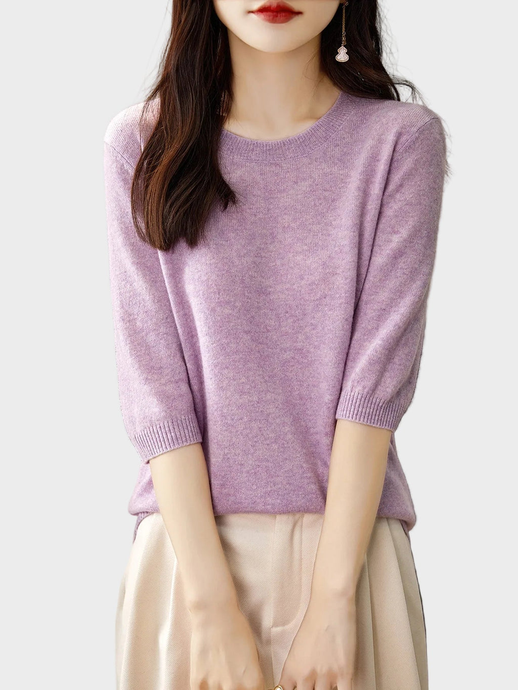 Maglione in misto lana a girocollo