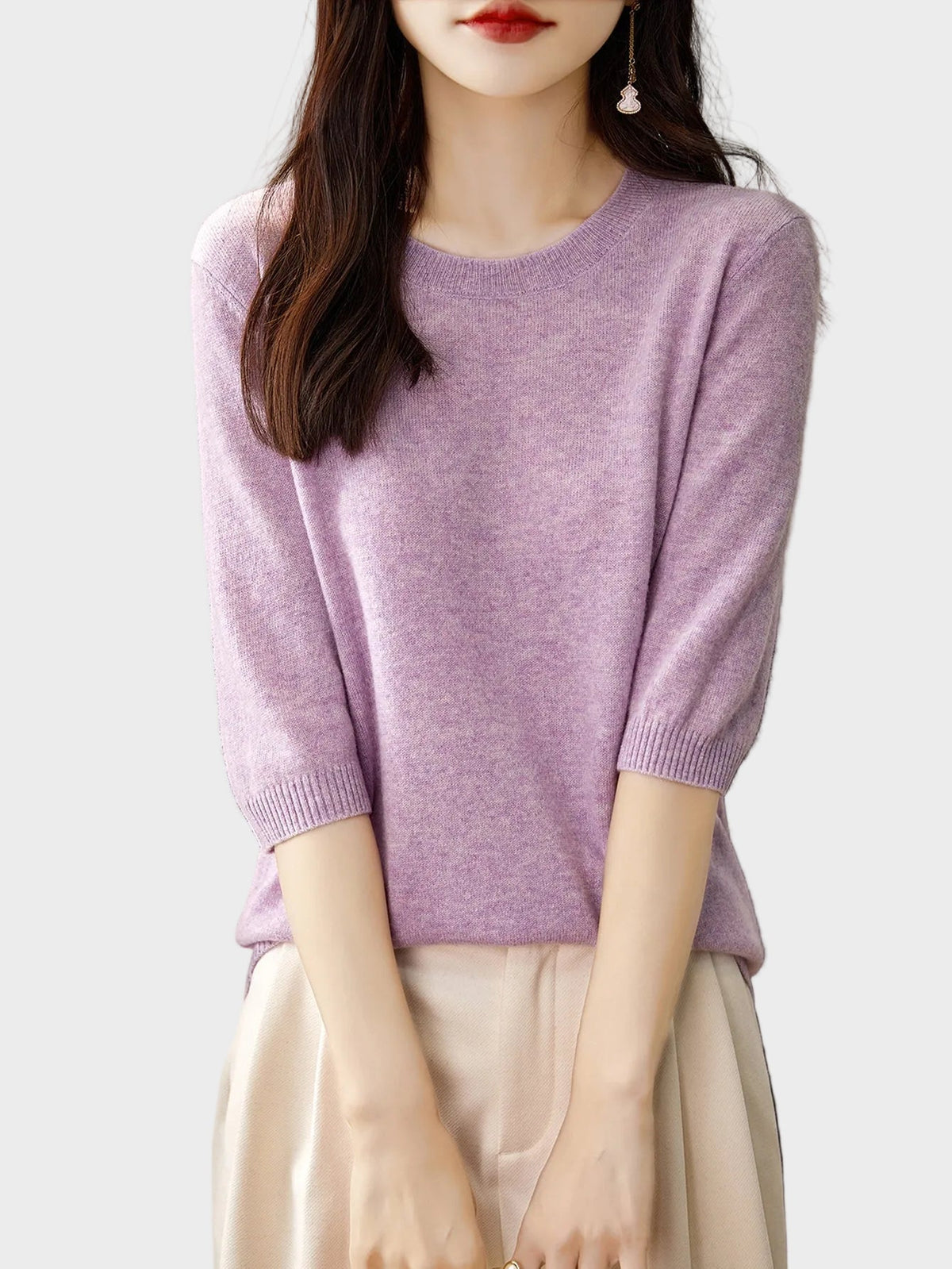 Maglione in misto lana a girocollo