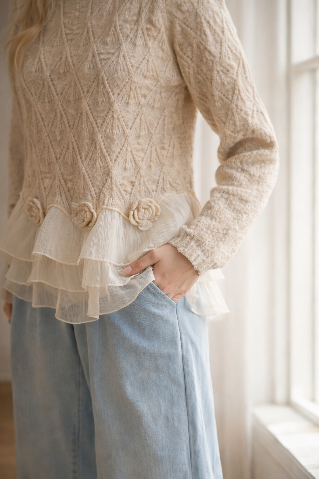 Cardigan con ruches