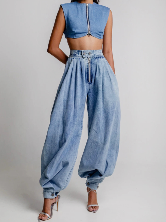 Jeans a vita alta basic