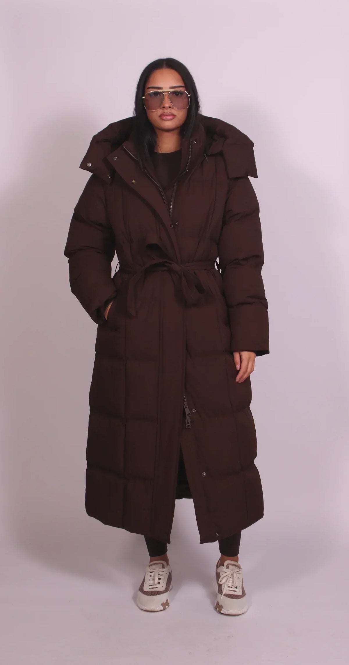Cappotto da donna lungo con cintura