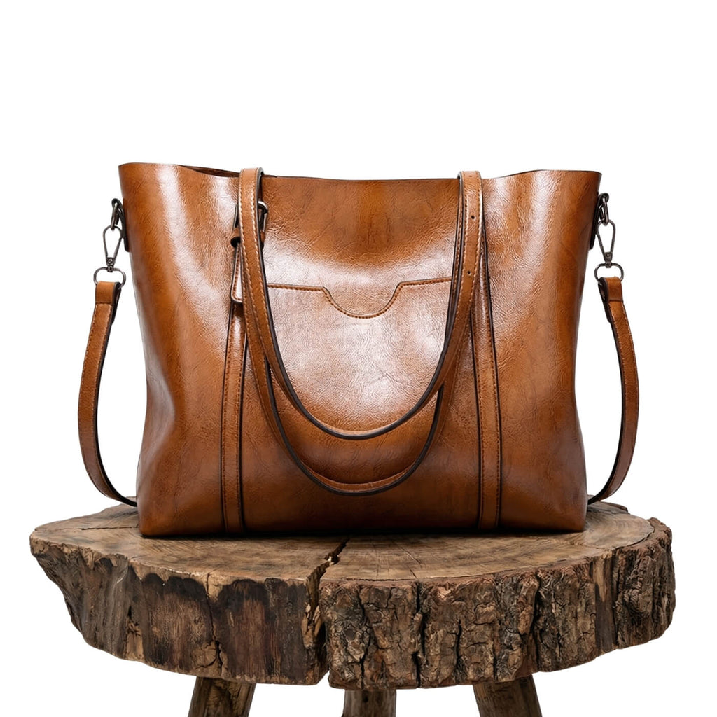 Borsa shopper capiente con cerniera e tasche interne
