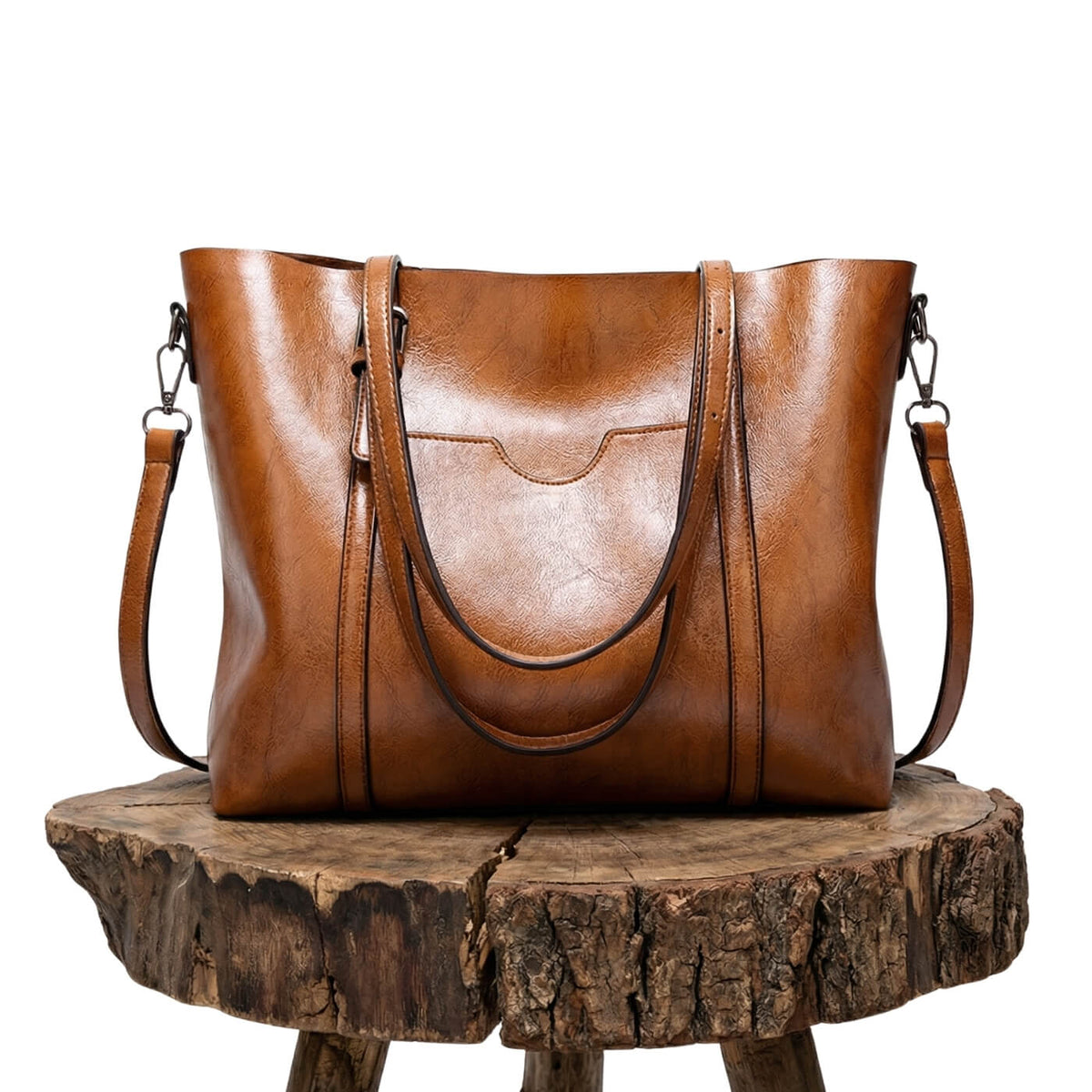 Borsa shopper capiente con cerniera e tasche interne