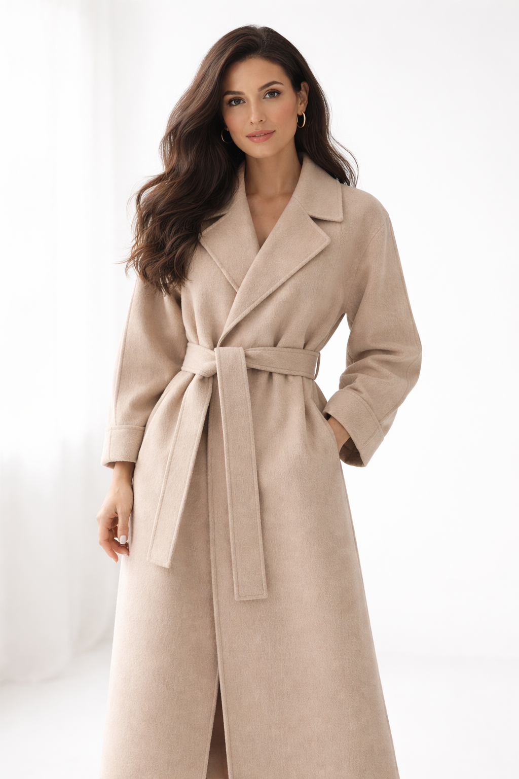 Cappotto lungo con cintura