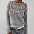 Maglione oversize con motivo norvegese e blocchi di colore