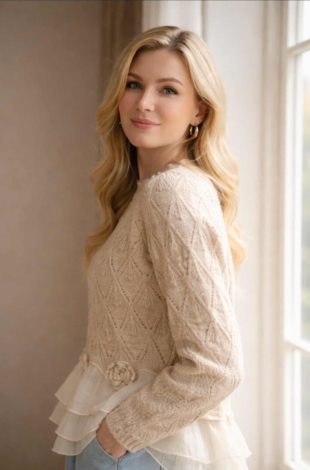 Cardigan con ruches
