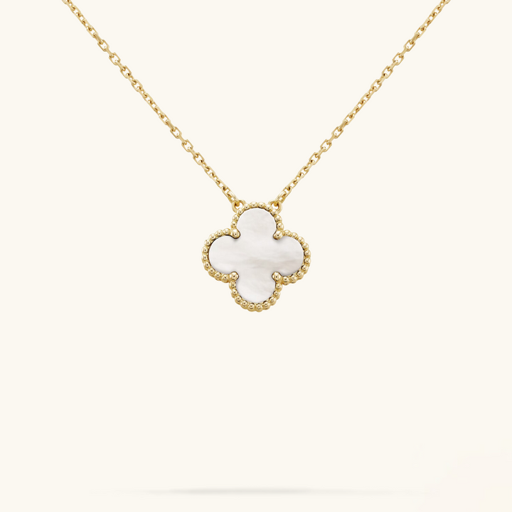 CLOVER | Halskette Weiß/Gold