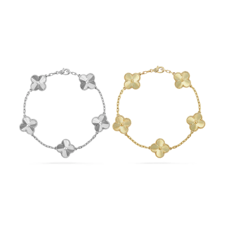 2-Teiliges Clover Armband-Set - Silber/Gold