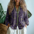 Blusa a maniche lunghe con abbottonatura e profilo a contrasto