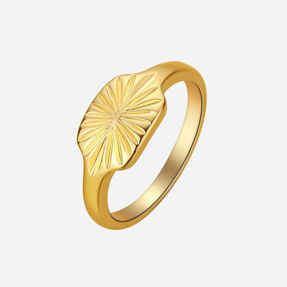 Anello con motivo a raggi di sole