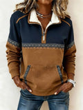 Felpa teddy con zip e maniche lunghe