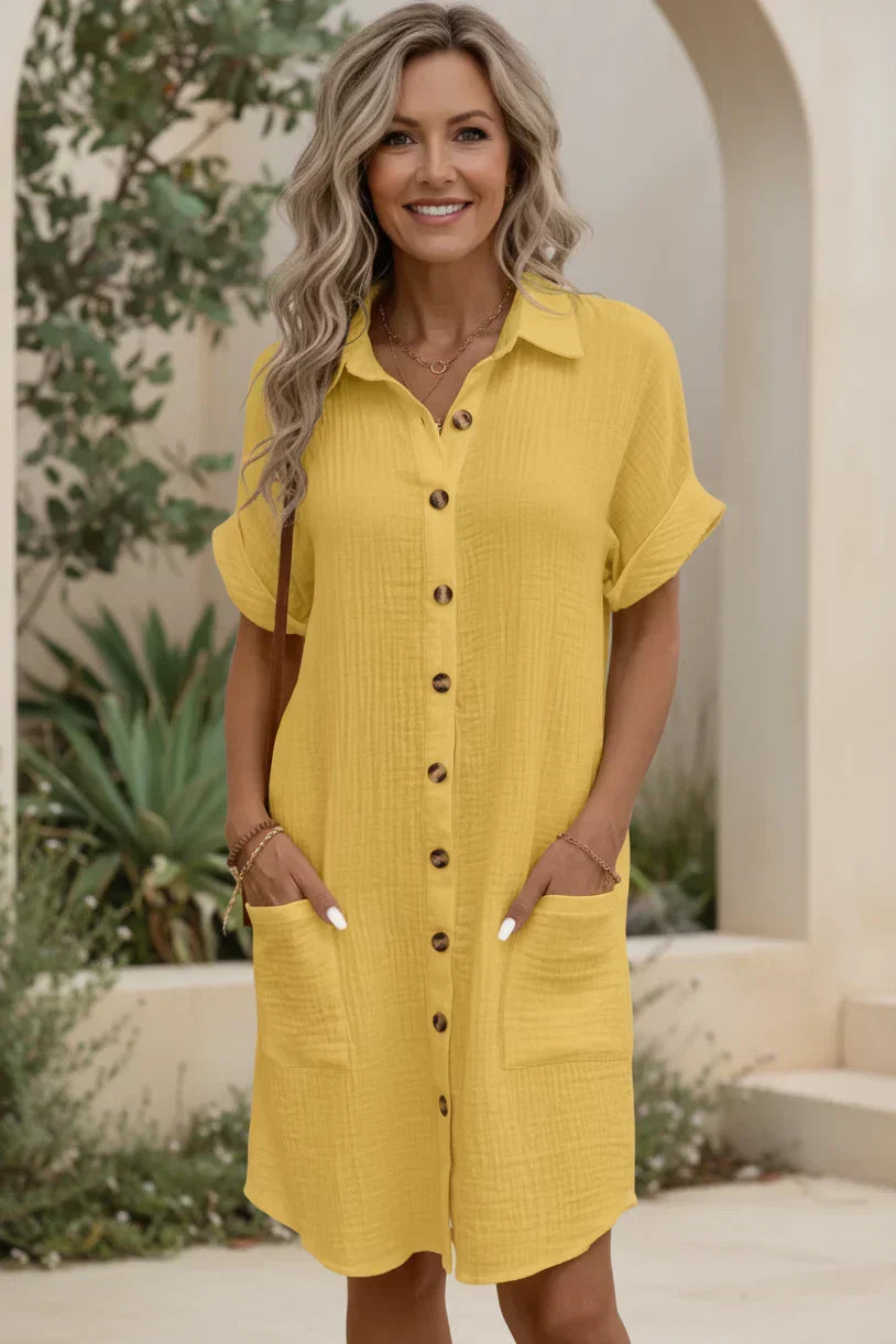 Abito polo oversize a trama fine