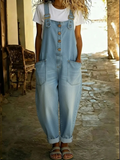 Salopette effetto jeans con lavaggio vintage