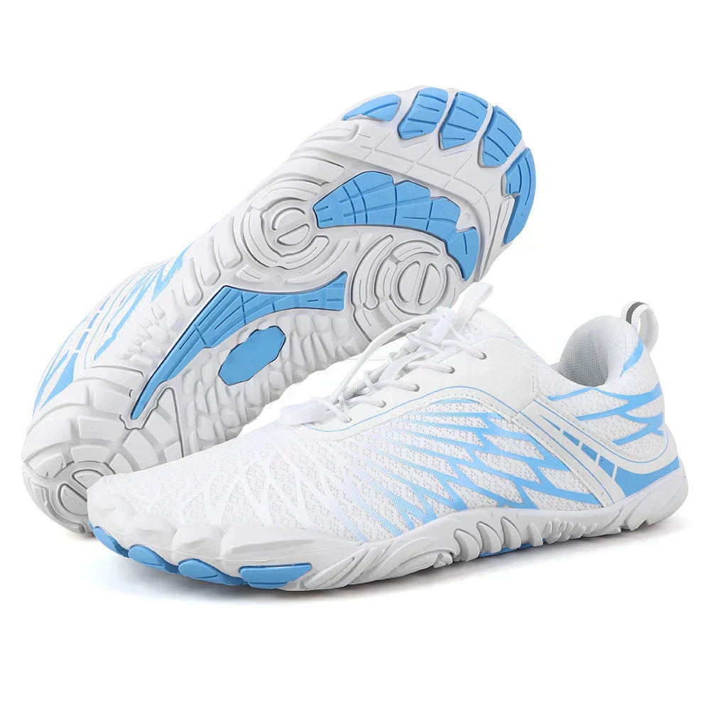 Sneakers sportive bicolore con lacci e suola flessibile