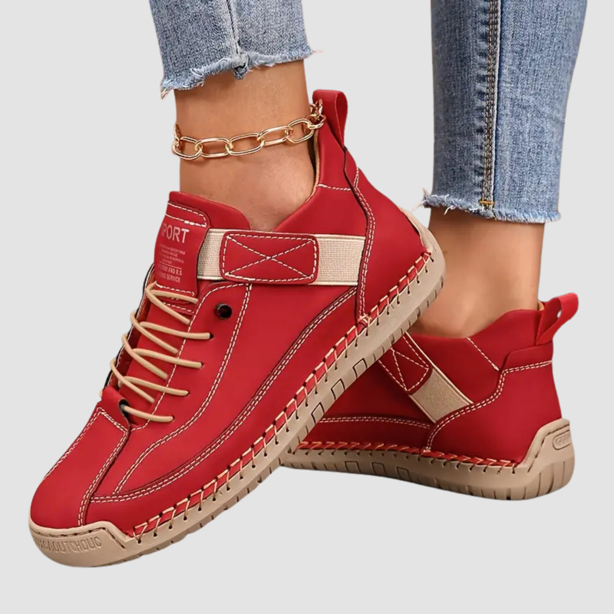 Sneakers con punta ampia e suola ammortizzata