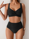 Bikini a vita alta con top aderente