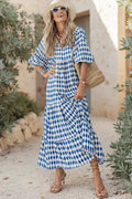 Abito lungo in stile boho con scollo a V