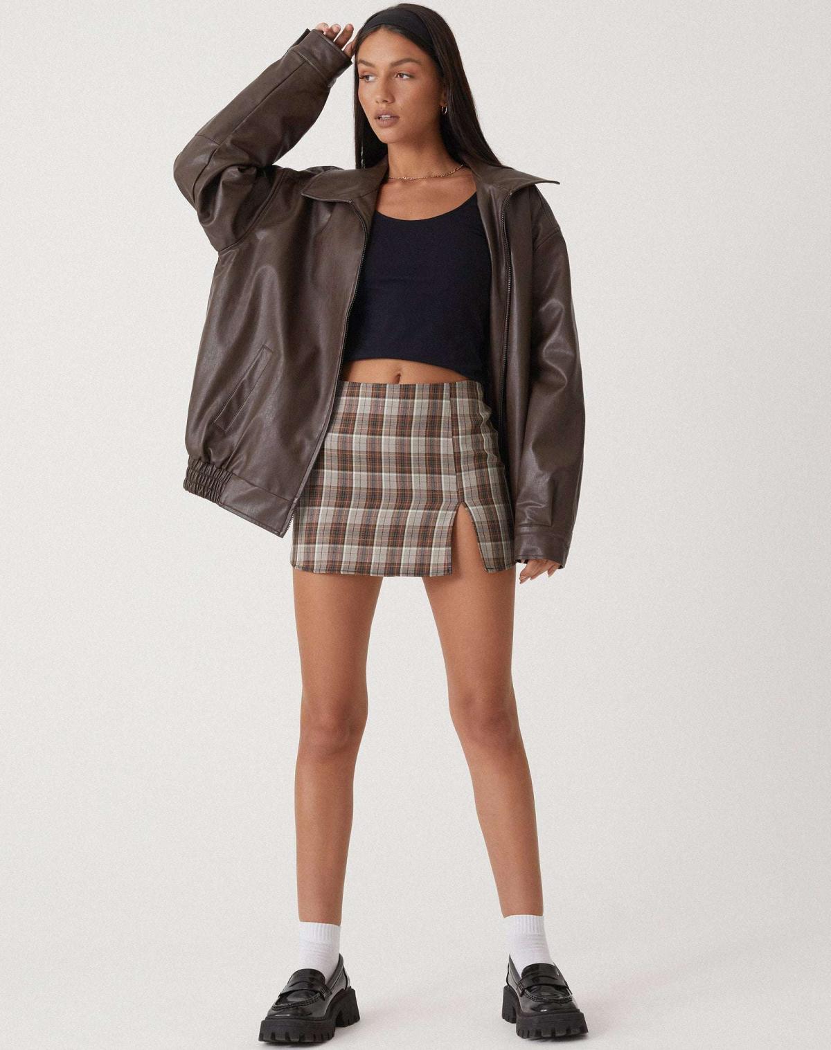 Giacca lunga oversize effetto pelle