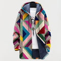 Cardigan oversize in pile foderato con cappuccio